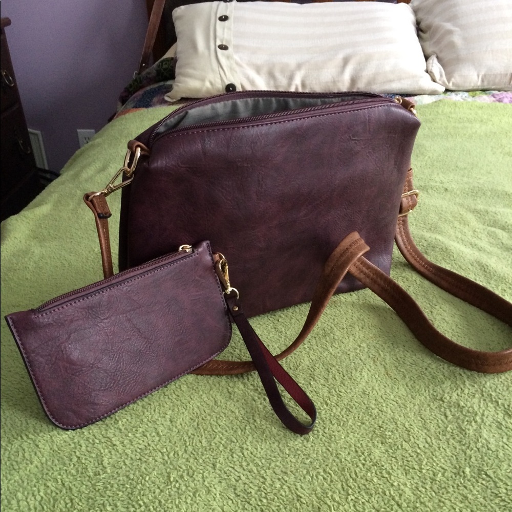 Purple purse and wallet.  NEVER USED.